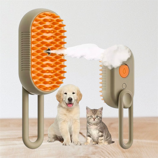 Cepillo a Vapor Eléctrico 3 En 1 Para Mascotas